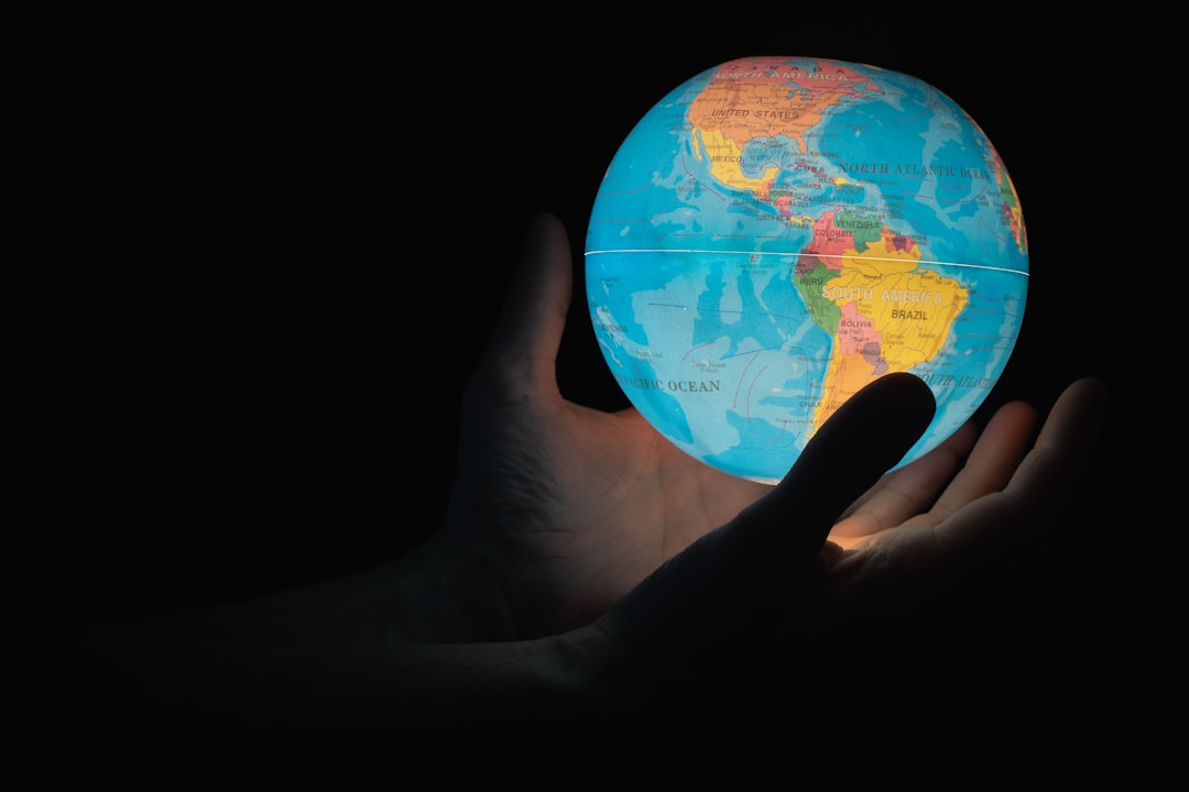 The Americas and the Southern Hemisphere represented on a globe